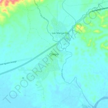 Carte topographique Chepo, altitude, relief