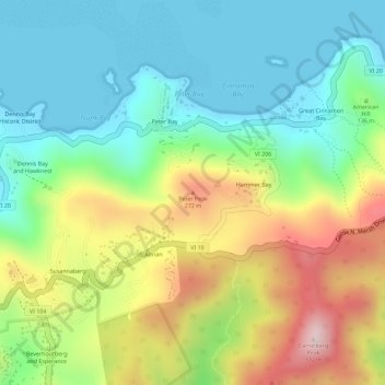 Carte topographique Peter Peak, altitude, relief