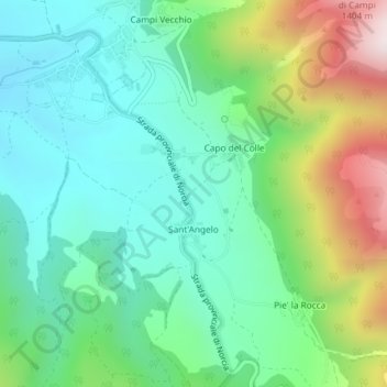Carte topographique Ancarano, altitude, relief