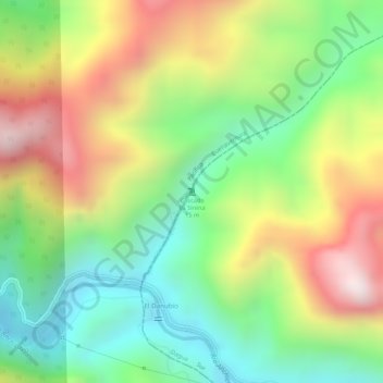 Carte topographique Cascada La Sirena, altitude, relief