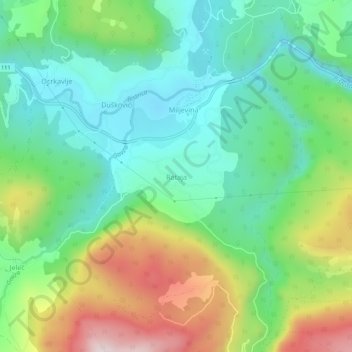 Carte topographique Rataja, altitude, relief