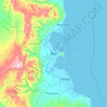 Carte topographique Bais, altitude, relief