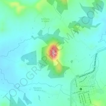 Carte topographique Caparrosa, altitude, relief