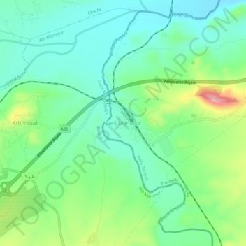 Carte topographique Beni Mensour, altitude, relief