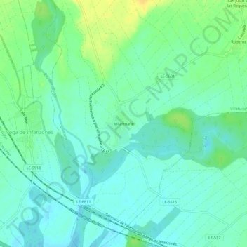 Carte topographique Villarroañe, altitude, relief