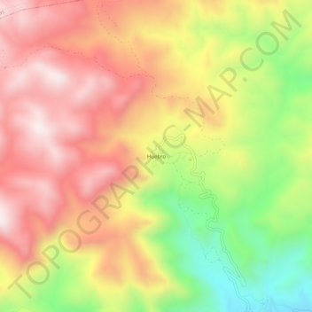 Carte topographique Huebro, altitude, relief