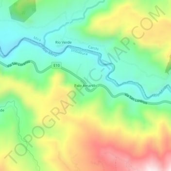 Carte topographique Palo Amarillo, altitude, relief