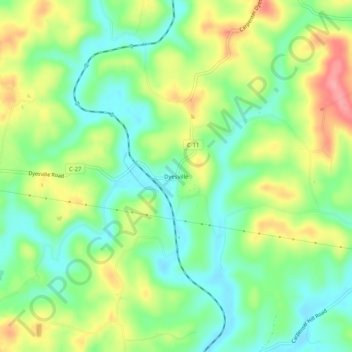 Carte topographique Dyesville, altitude, relief