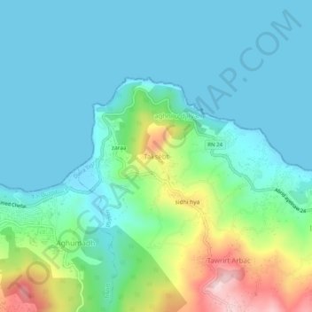 Carte topographique Taksebt, altitude, relief