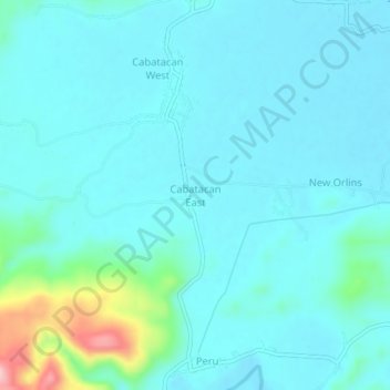Carte topographique Cabatacan East, altitude, relief