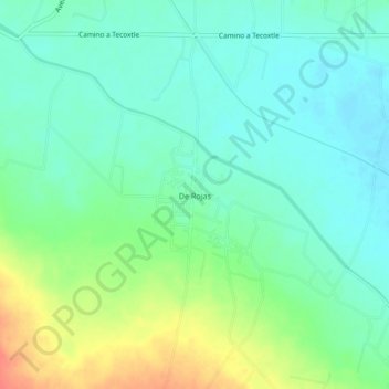Carte topographique De Rojas, altitude, relief