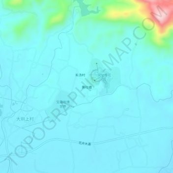 Carte topographique 黄社塘, altitude, relief
