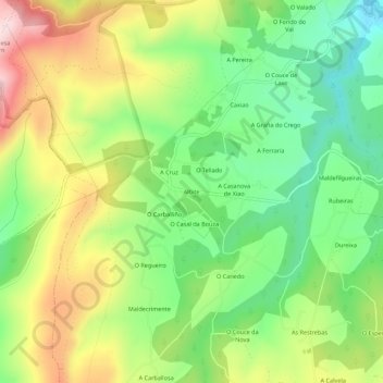 Carte topographique Albite, altitude, relief