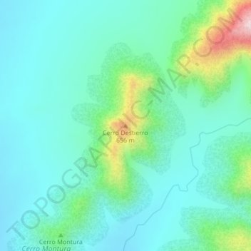 Carte topographique Cerro Destierro, altitude, relief