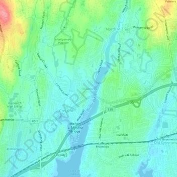 Carte topographique Mianus, altitude, relief