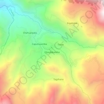 Carte topographique Chaullabamba, altitude, relief