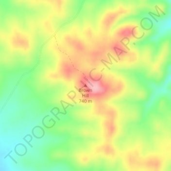 Carte topographique Brown Hill, altitude, relief