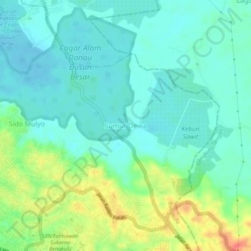 Carte topographique Sumur Dewa, altitude, relief