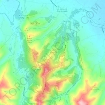 Carte topographique Oriolo, altitude, relief