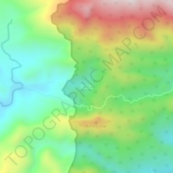 Carte topographique Letta, altitude, relief
