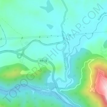 Carte topographique Zaouia, altitude, relief