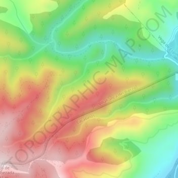Carte topographique Ruidosos, altitude, relief