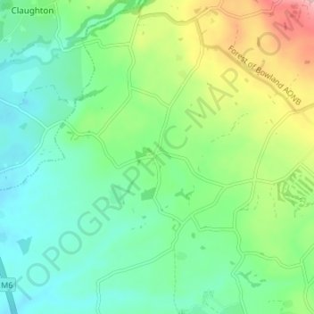 Carte topographique Inglewhite, altitude, relief