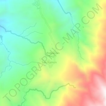 Carte topographique Poblacion, altitude, relief