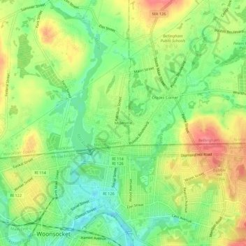 Carte topographique Millerville, altitude, relief