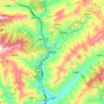 Carte topographique Pipa, altitude, relief