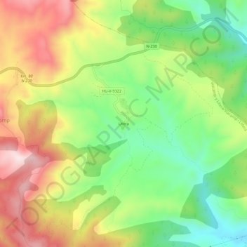 Carte topographique Litera, altitude, relief