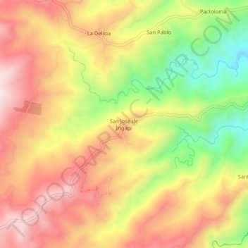 Carte topographique San Jose de Ingapi, altitude, relief