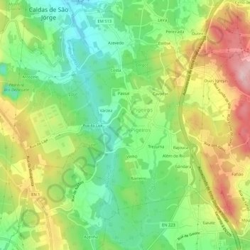 Carte topographique Quintã, altitude, relief