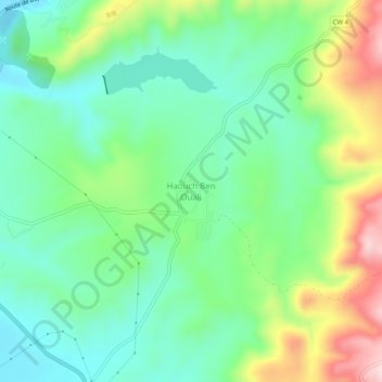 Carte topographique Haouch Ben Ouali, altitude, relief