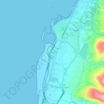 Carte topographique Jlall Aairam, altitude, relief
