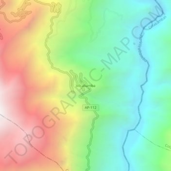 Carte topographique Vilcabamba, altitude, relief