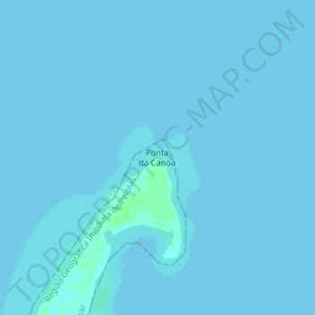 Carte topographique Ponta da Canoa, altitude, relief
