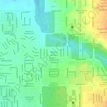 Carte topographique 303 Sul (ARSO 31), altitude, relief