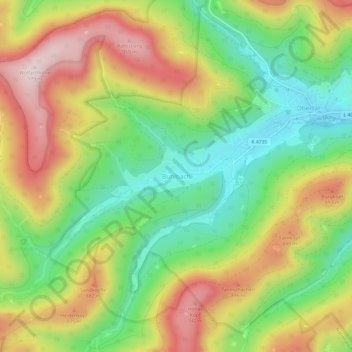 Carte topographique Buhlbach, altitude, relief