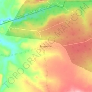 Carte topographique Pouso Alegre, altitude, relief