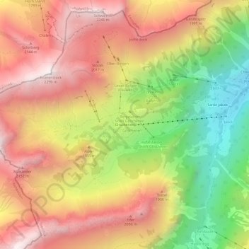 Carte topographique Gitschenen, altitude, relief