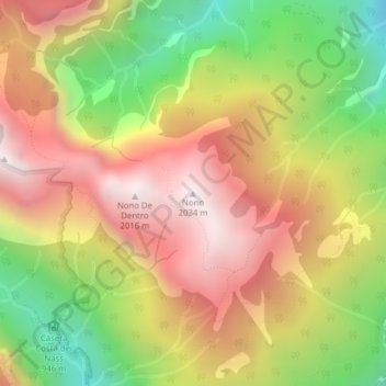 Carte topographique Nono, altitude, relief