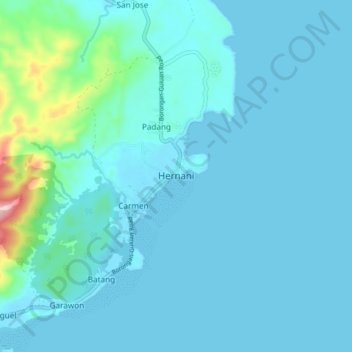 Carte topographique Hernani, altitude, relief
