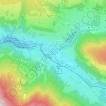 Carte topographique Welsberg, altitude, relief