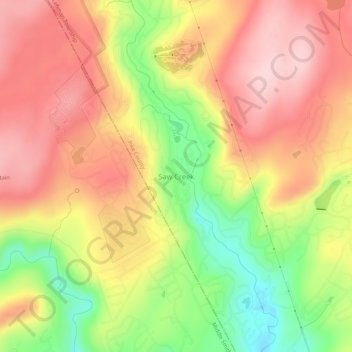 Carte topographique Saw Creek, altitude, relief
