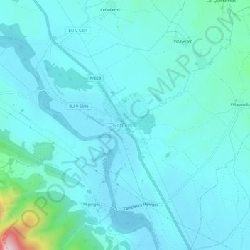 Carte topographique Nofuentes, altitude, relief