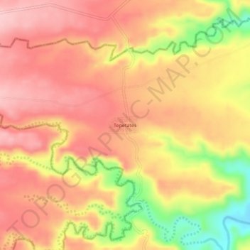 Carte topographique Tepetates, altitude, relief