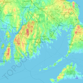 Carte topographique Fish Island, altitude, relief