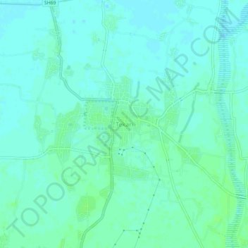 Carte topographique Tekari, altitude, relief