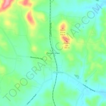 Carte topographique Pleasant Grove, altitude, relief